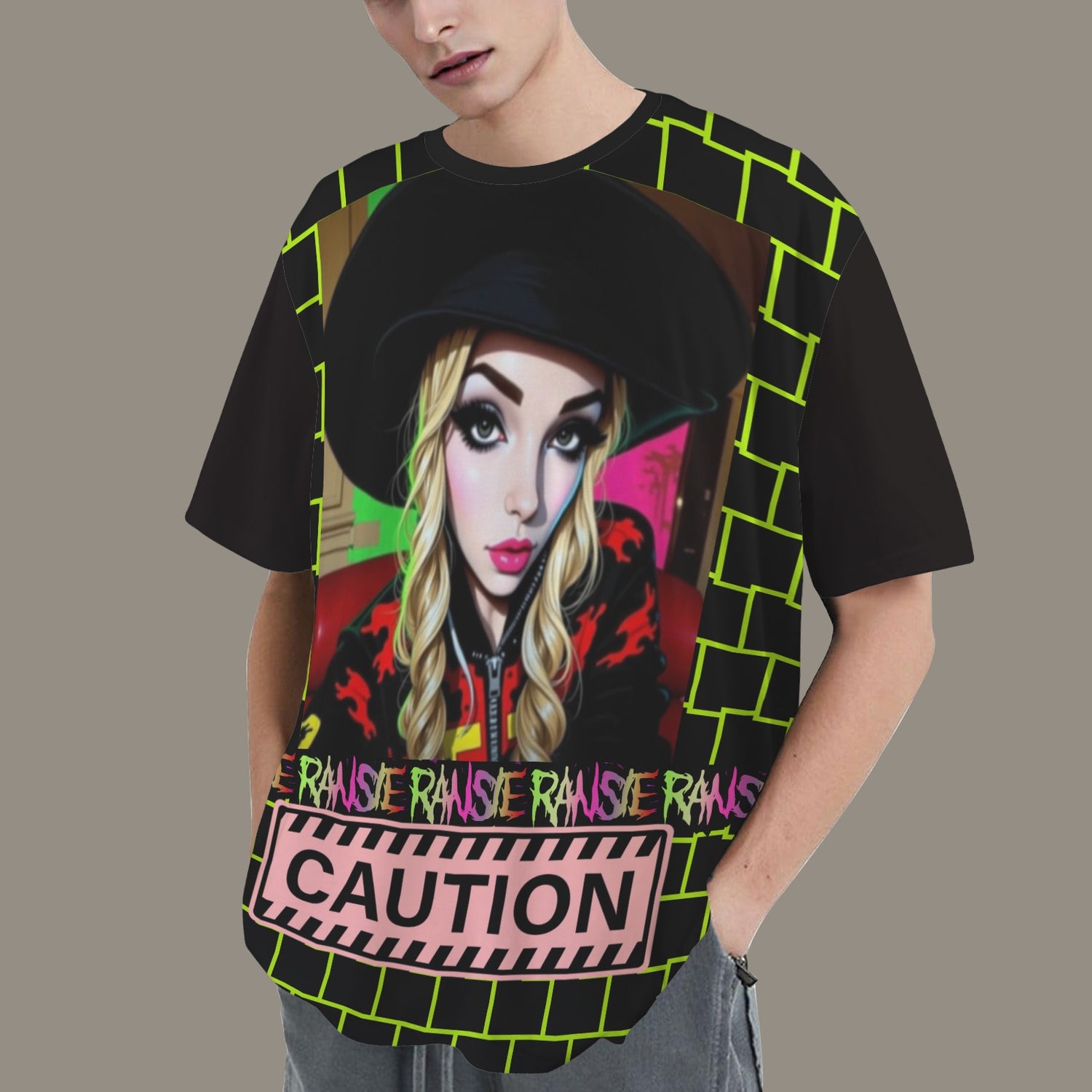 RANSIE CARTOO CAUTIONN T-SHIRT