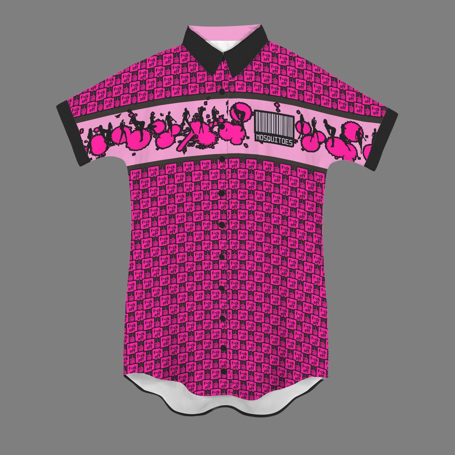 Mosquitoes T-Shirt Dress Barcode - Pink V2