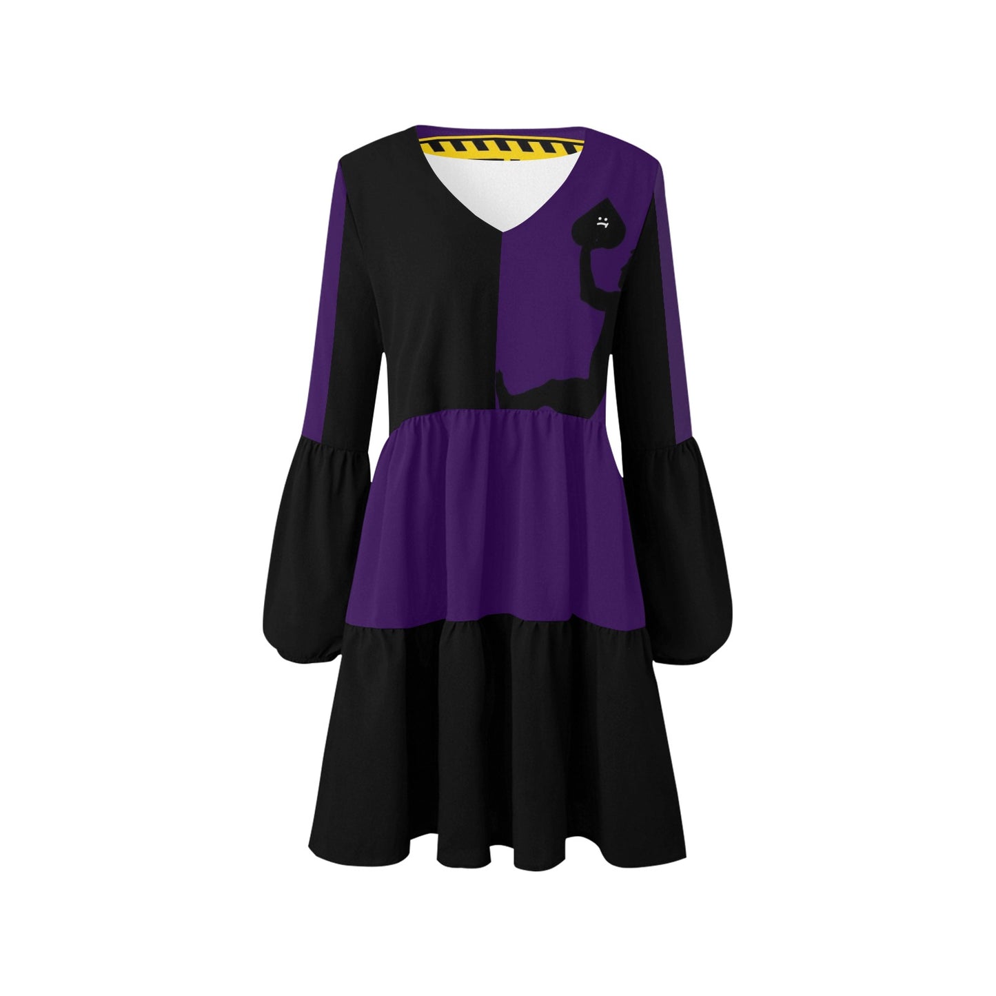 Caution Boho Dress Violet Black Caution Back