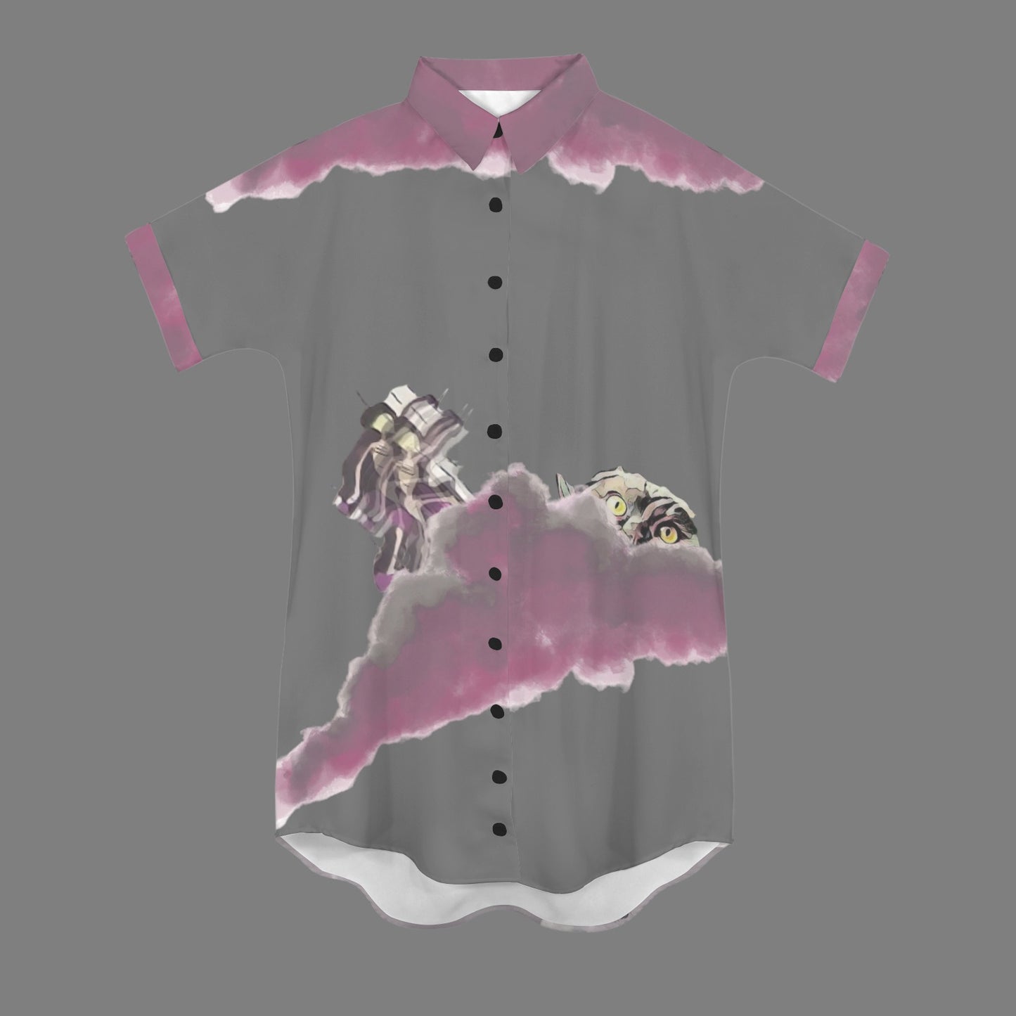 Humans Scare Me Jimmy Cloud T-Shirt Dress Grey