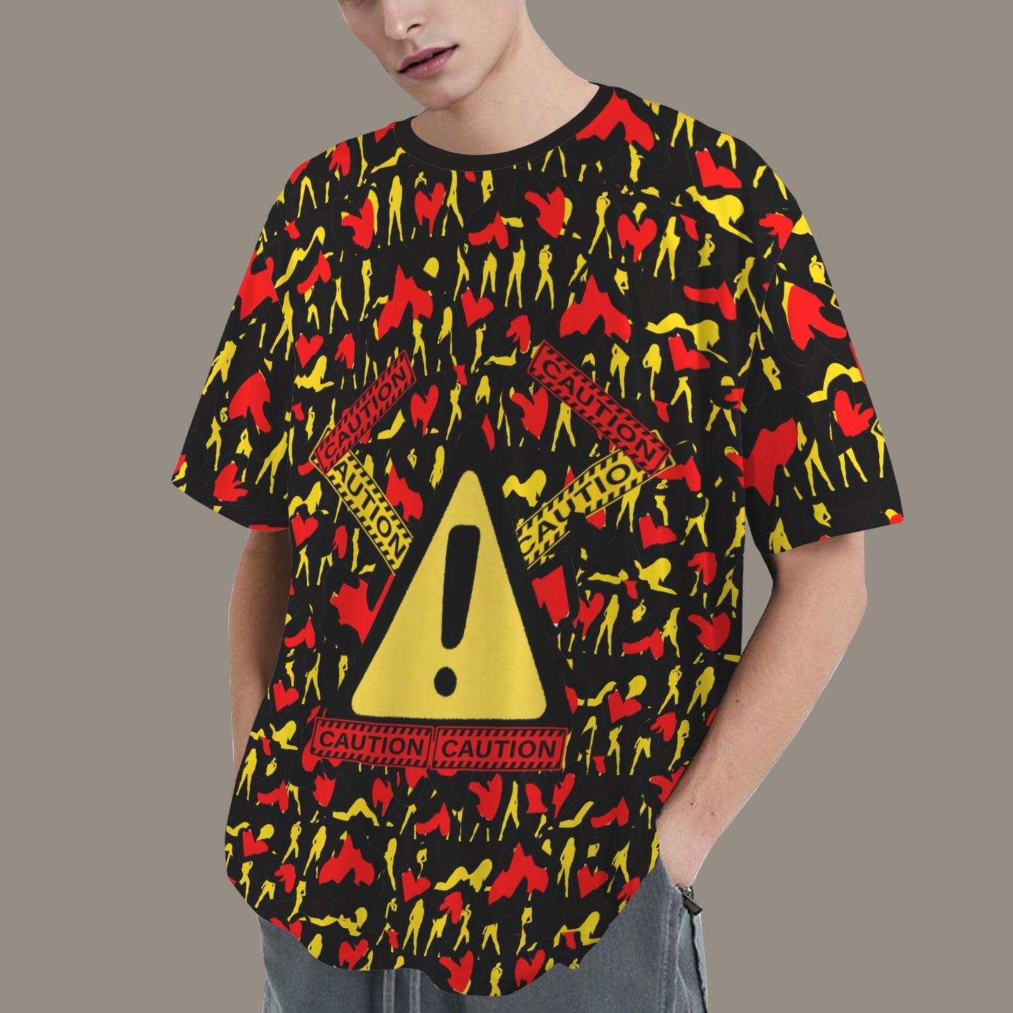 CAUTION Mosquitoes  HEARTS Black T-SHIRT