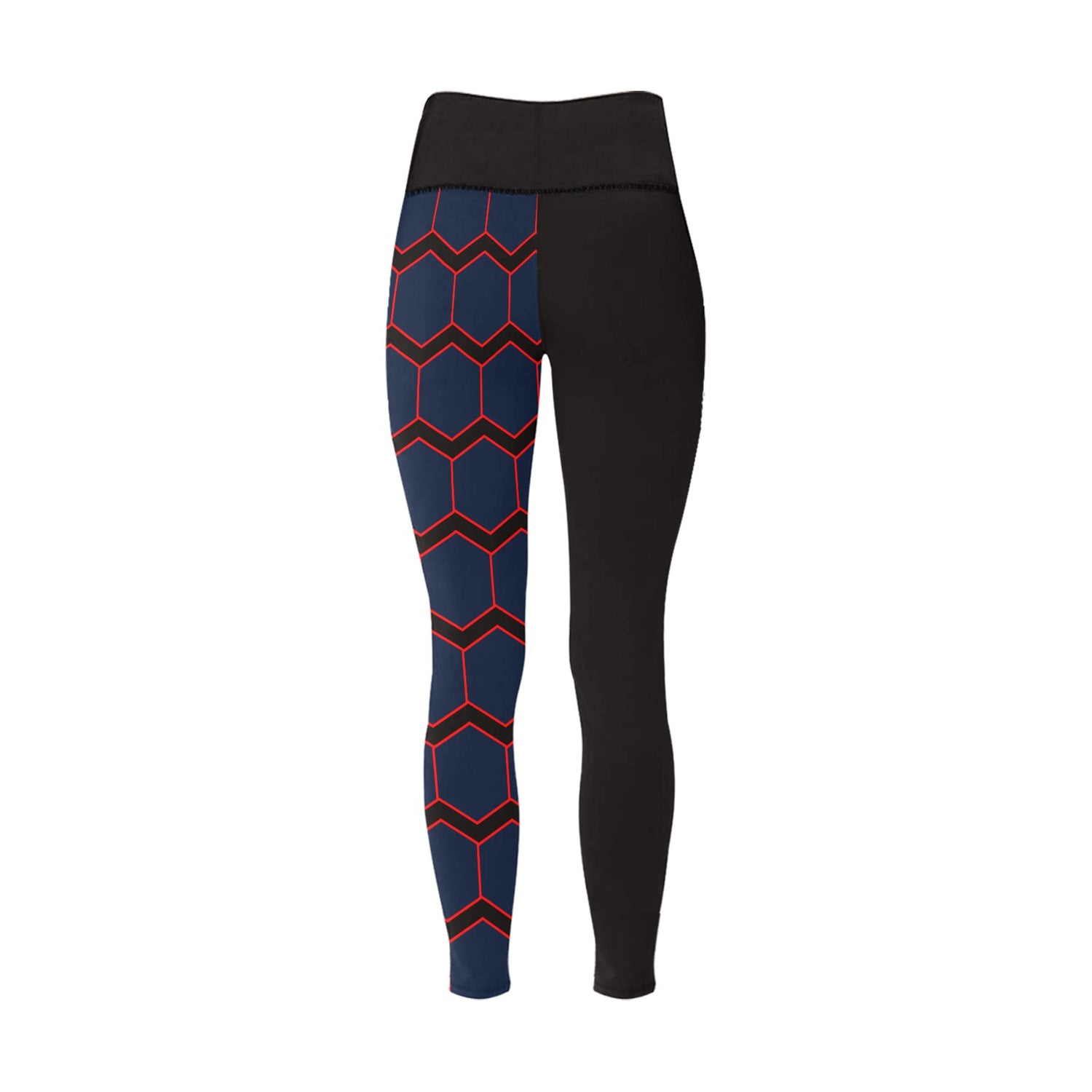 Blue Wall leggings - Red lines