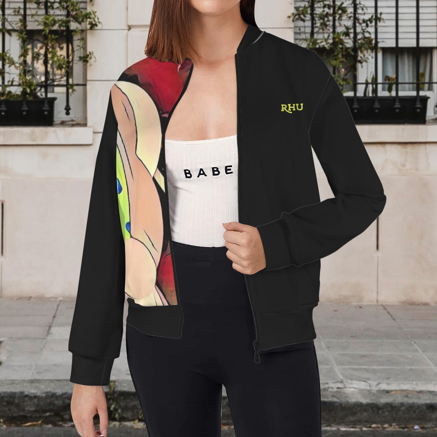 Humans Scare Me Lightweight Jacket Black  Half Design