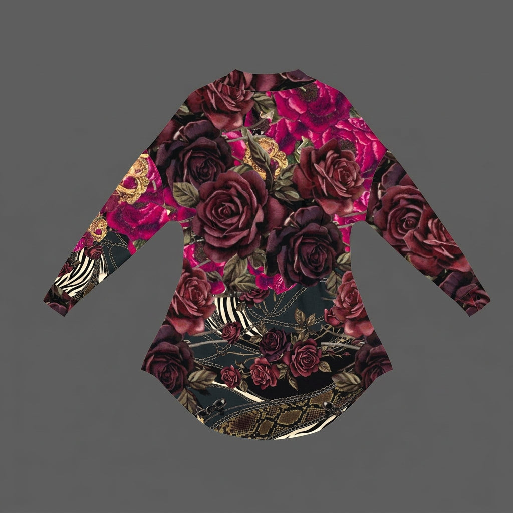 Roses and Animal Shirt Dress