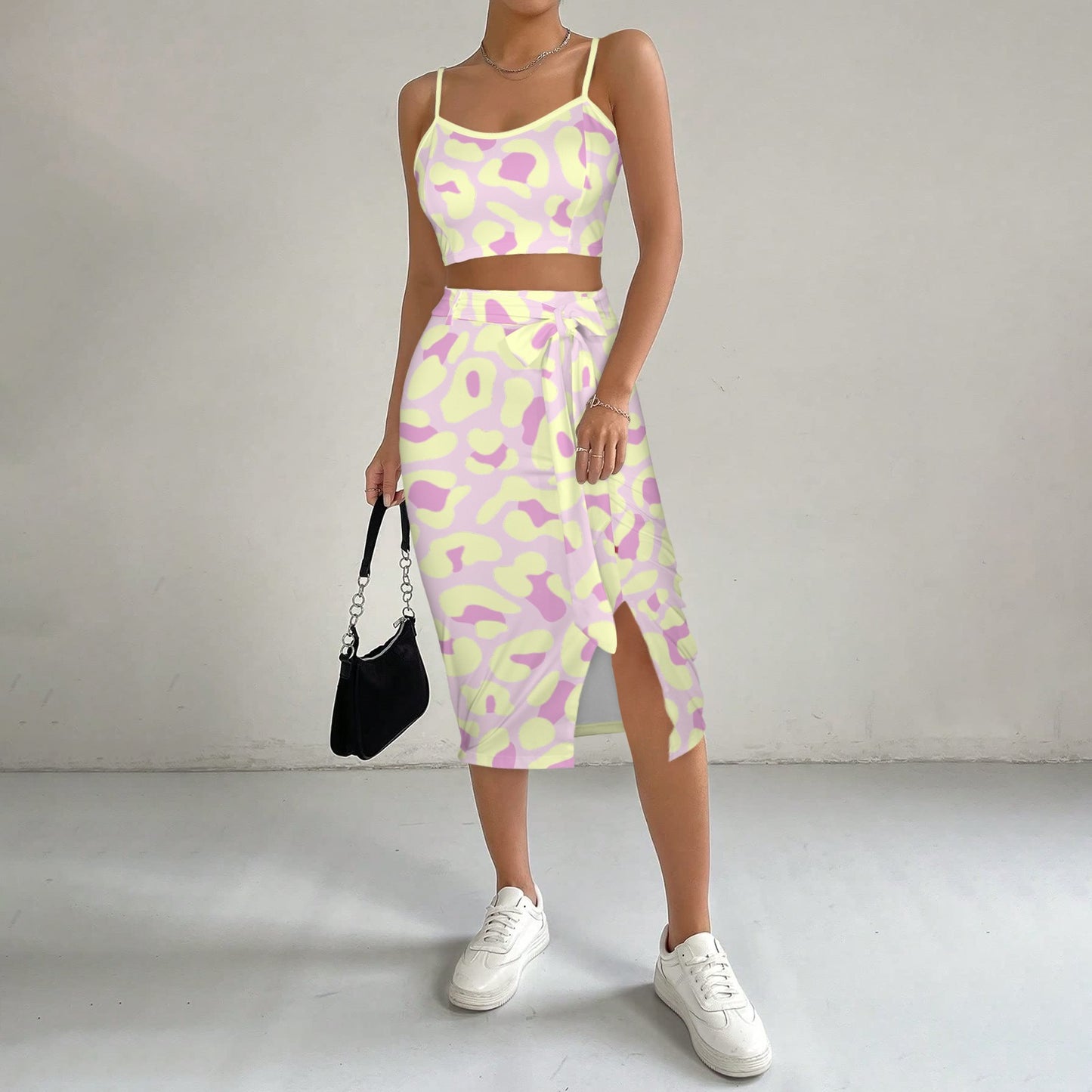 Cami Skirt Leopard Pink Yellow