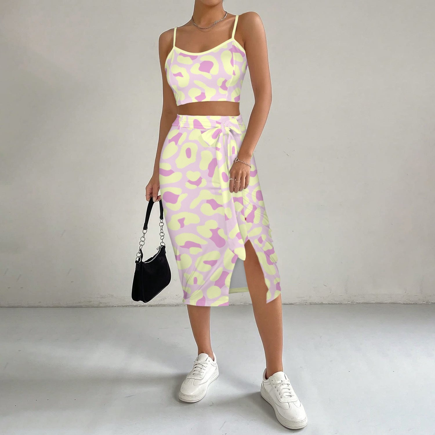 Cami Skirt Leopard Pink Yellow