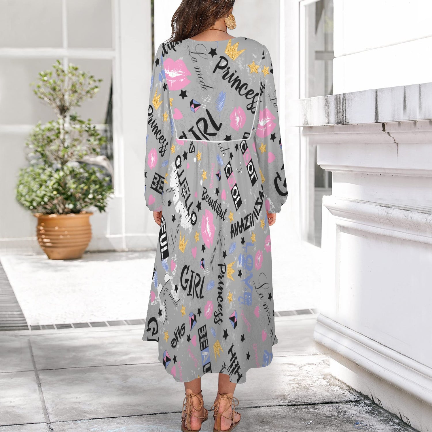 Be Amazing Long Dress Grey