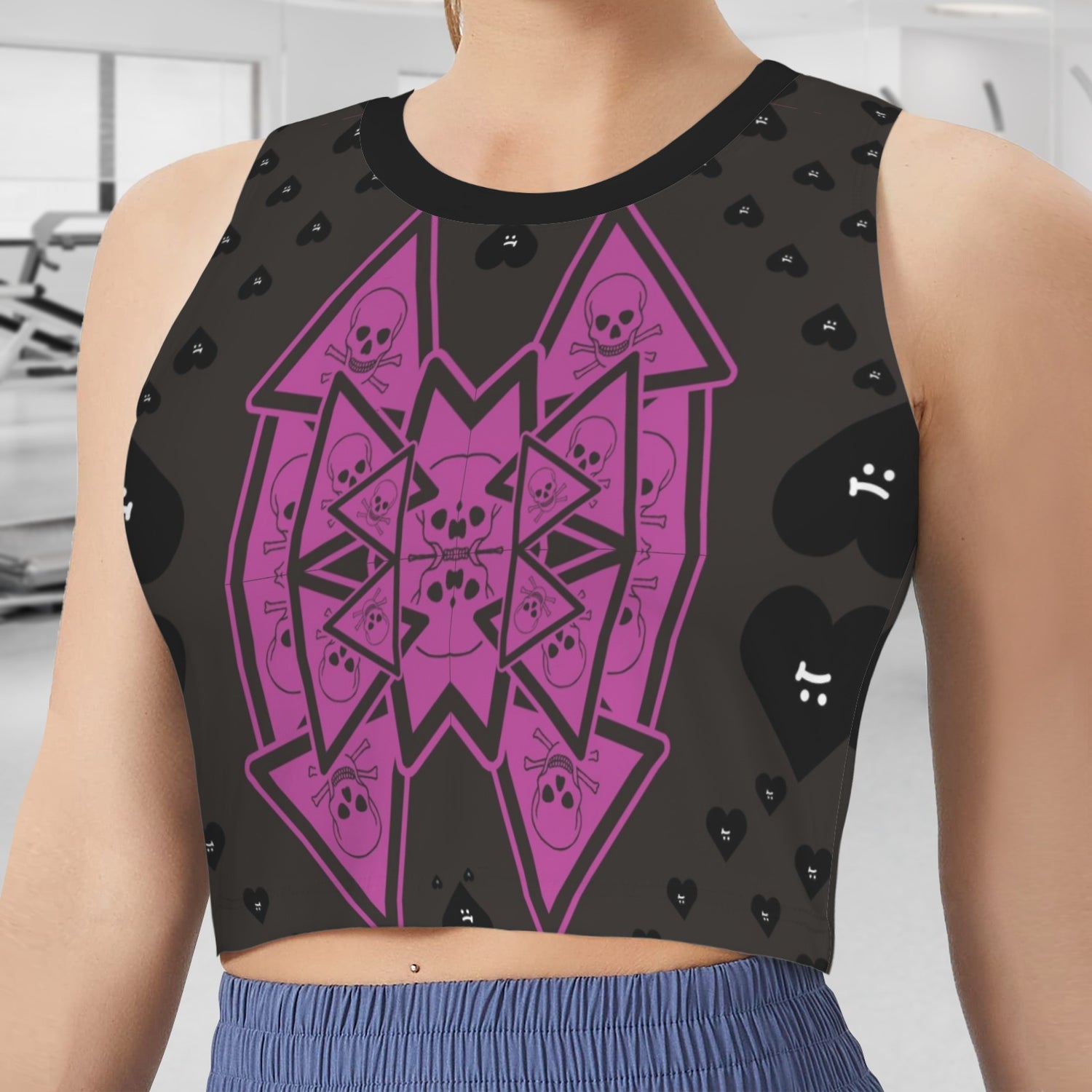 Pinky CUTION Skulls Hearts Top