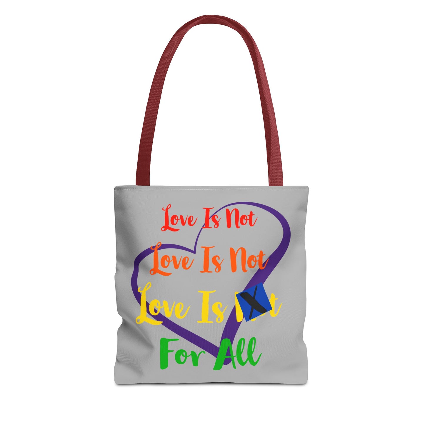 LINFA Tote Bag Light Grey Purple Heart