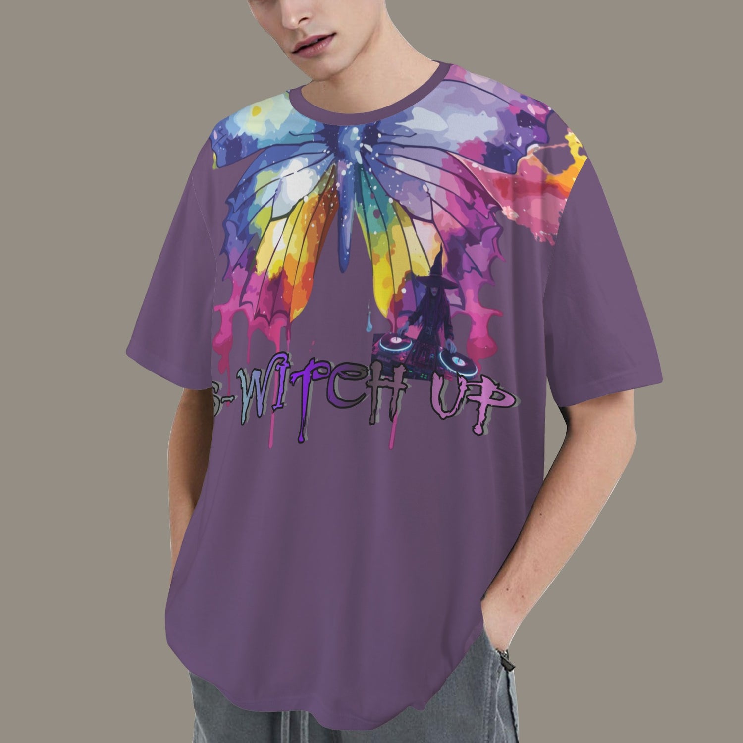 S-WITCH UP WAVE BUTTERFLY T-SHIRT MAUVE