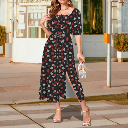 Red White Hearts Long Dress