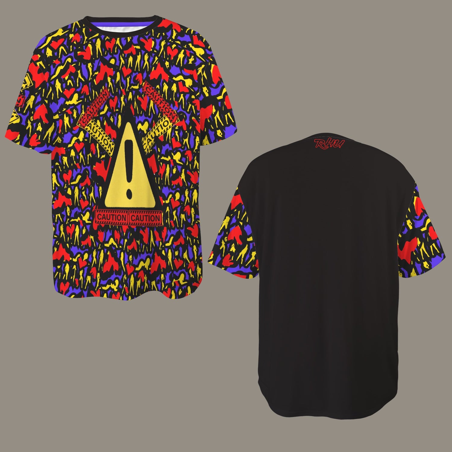 CAUTION Mosquitoes  HEARTS Blue T-SHIRT