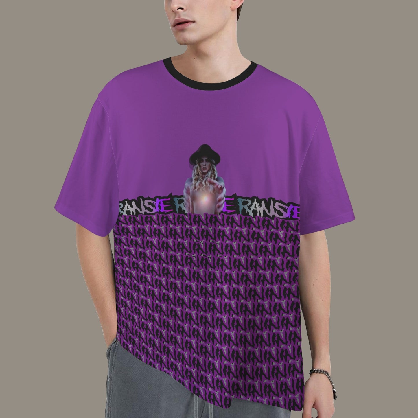 RANSIE IN NEVERLAND FIGURE GHOSTS WALL BLUE T-SHIRT