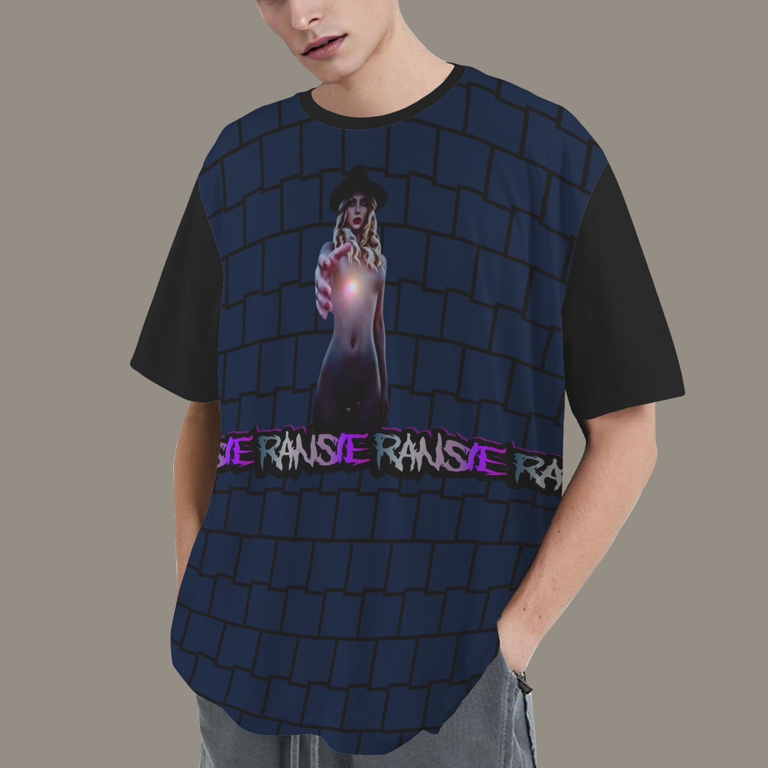 RANSIE FIGURE WALL BLUE T-SHIRT