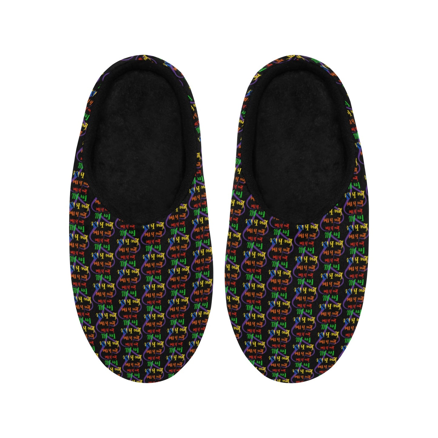 LINFA Little Hearts Slippers Black/ Black Insole Women's Non-Slip Slippers