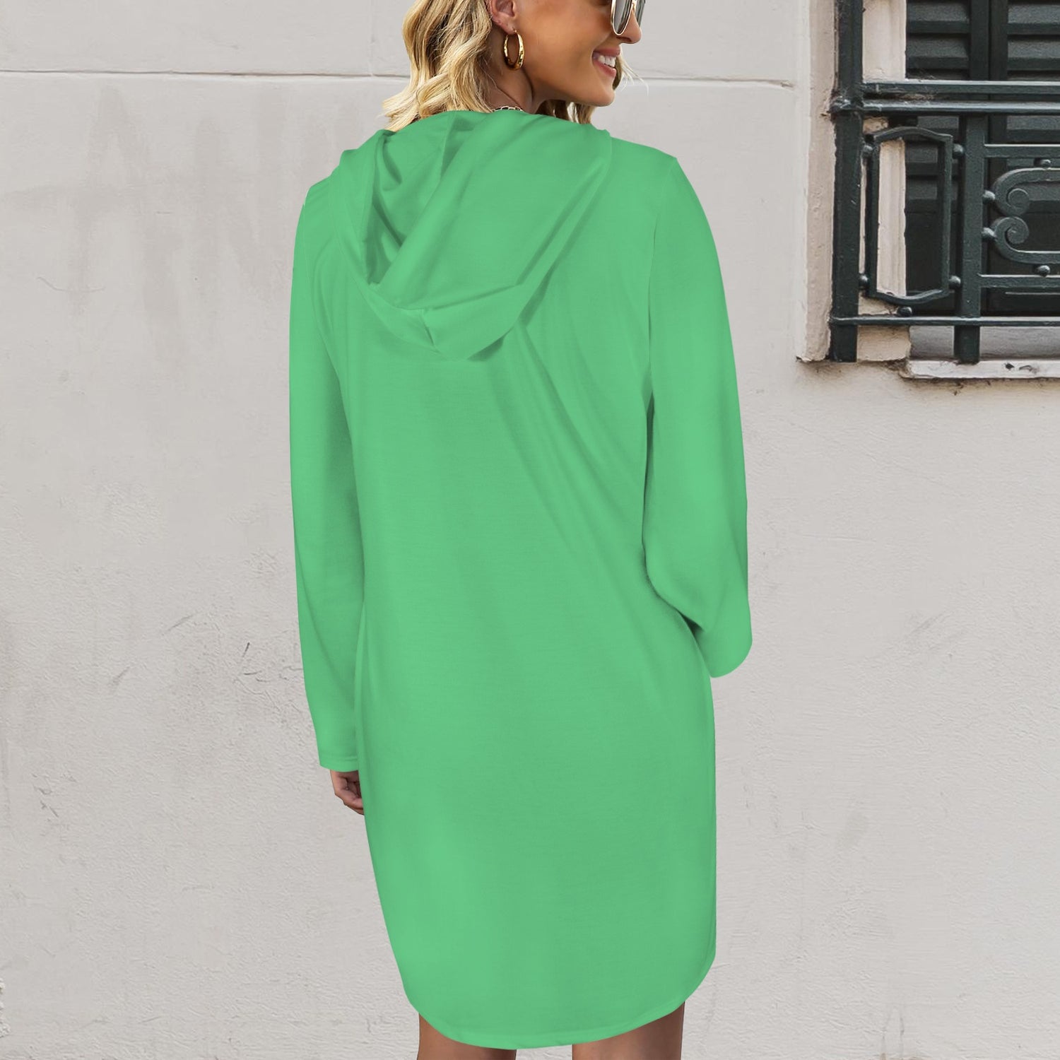 LINFA Hoodie Dress Little Hearts Joker Green
