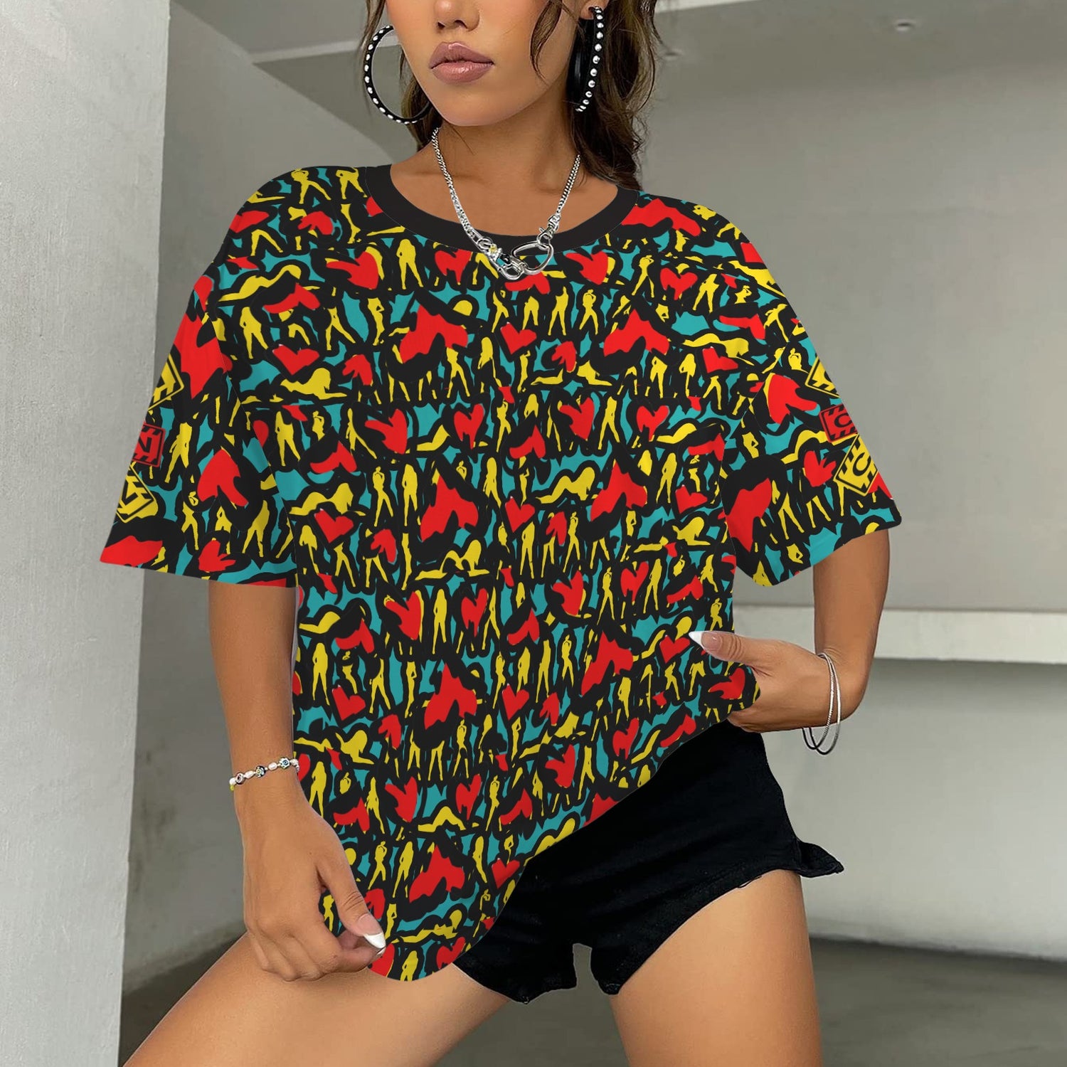 Mosquitoes Hearts Verde Acqua T-shirt - Caution Sleeve