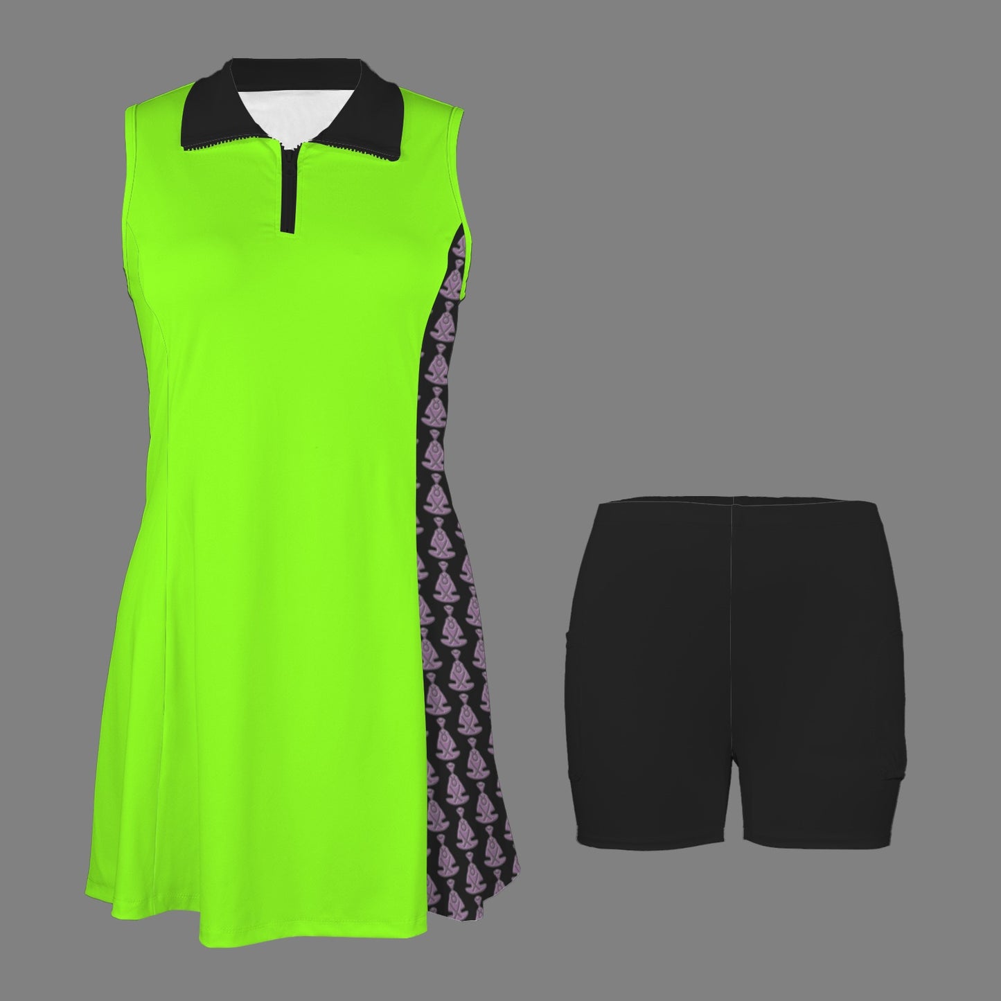 Activedress Black Fluo Green Buddha Pattern