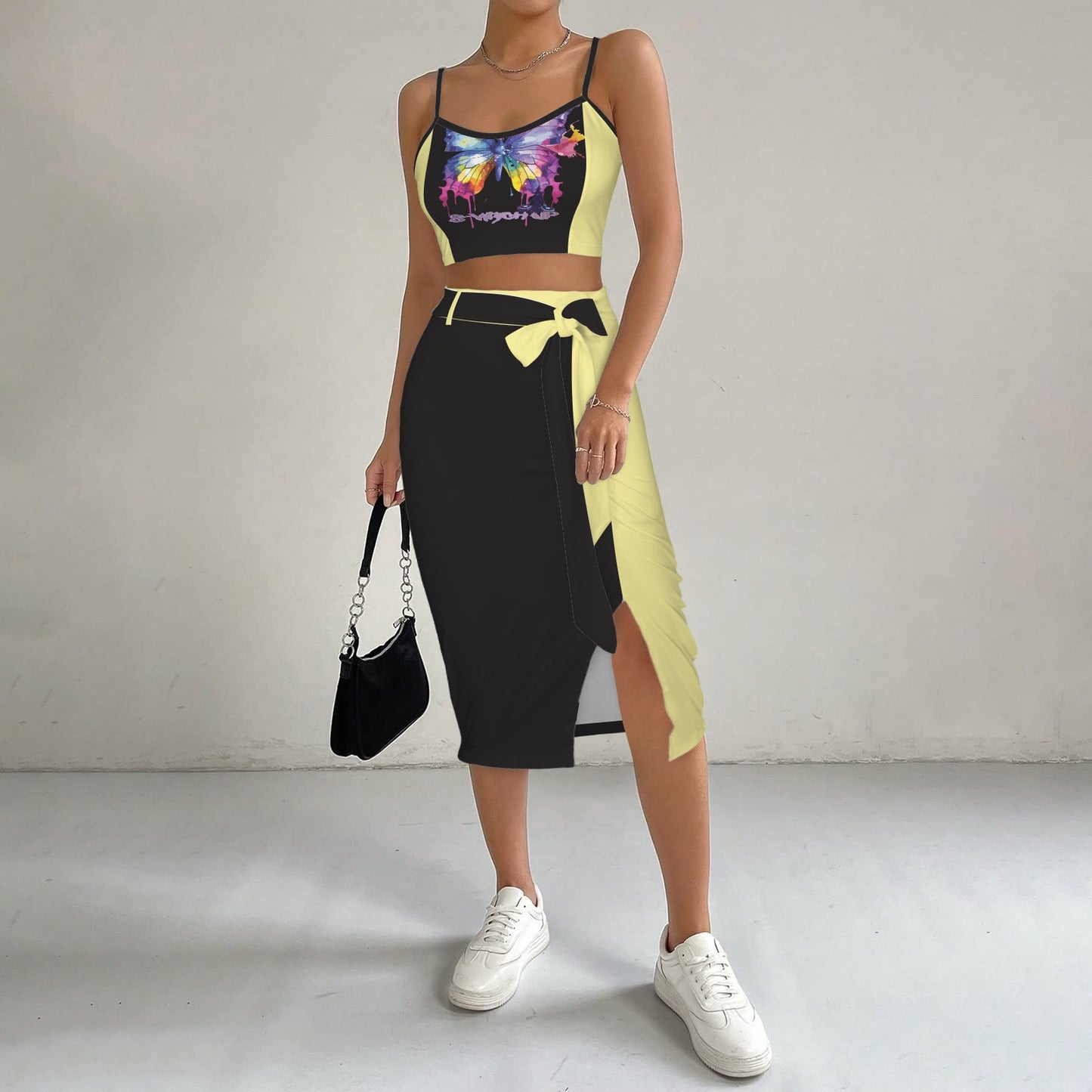 Cami Skirt S-Witch Up Black Yellow