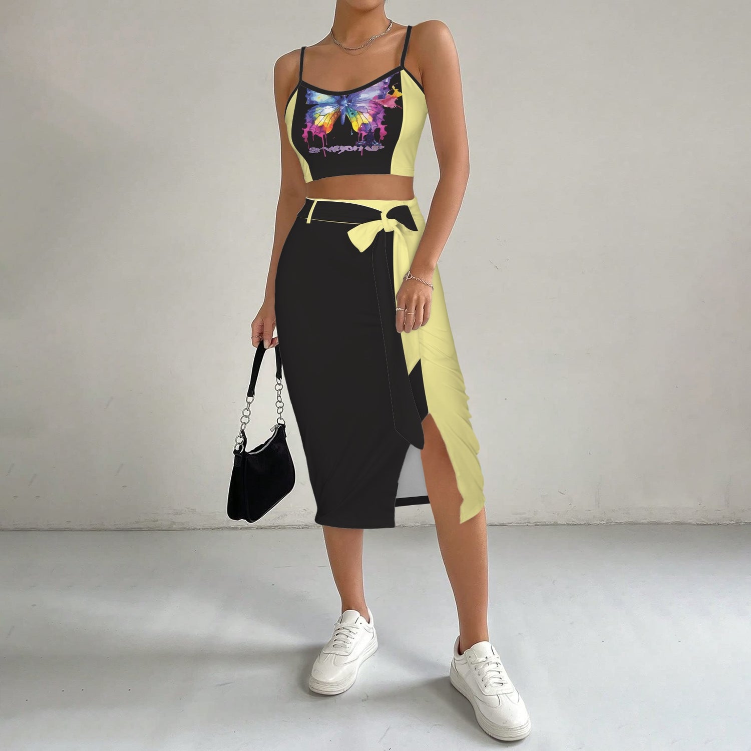 Cami Skirt S-Witch Up Black Yellow