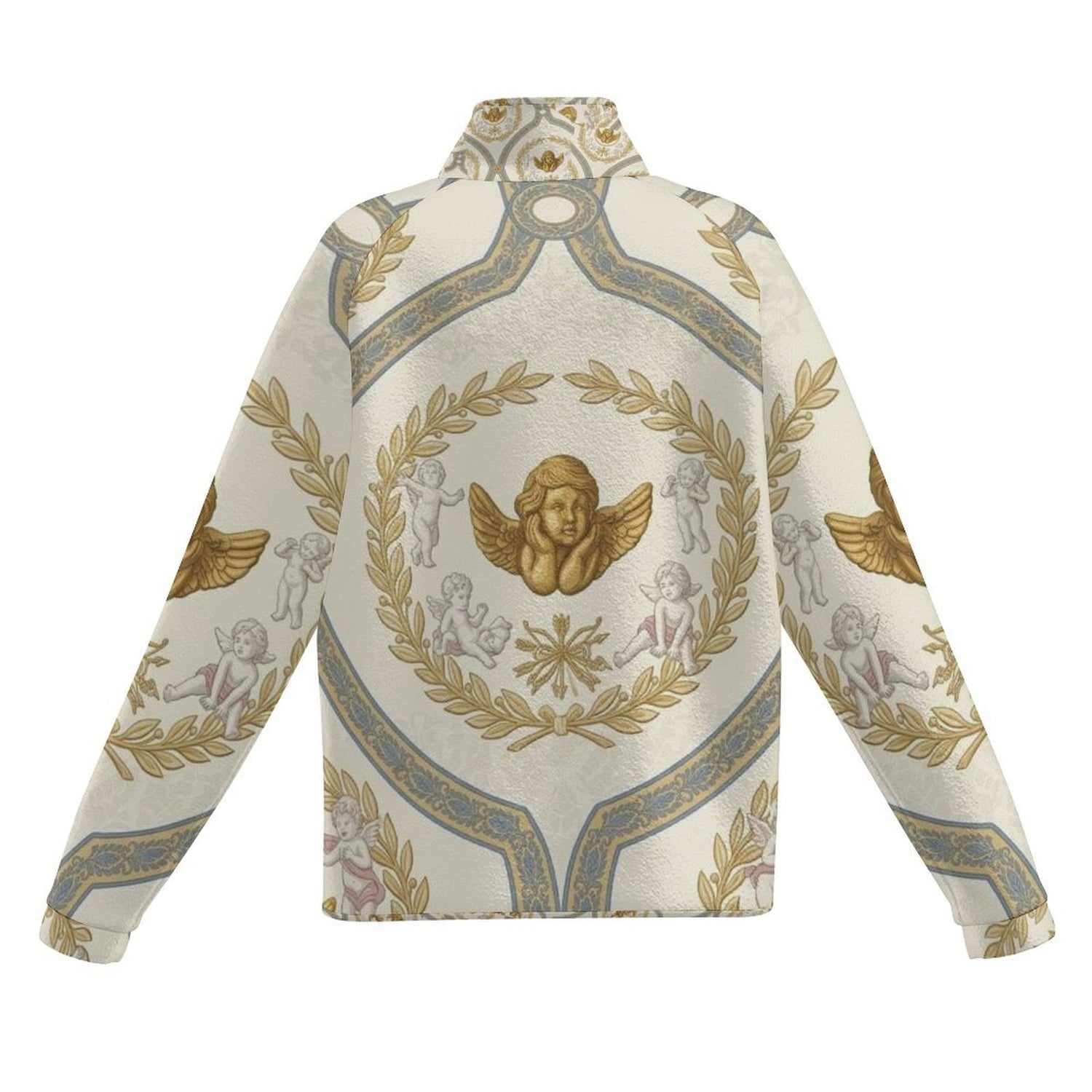 All Over Print Women's Casual Fleece-Lined Button-Up Jacket with Chest Pocket