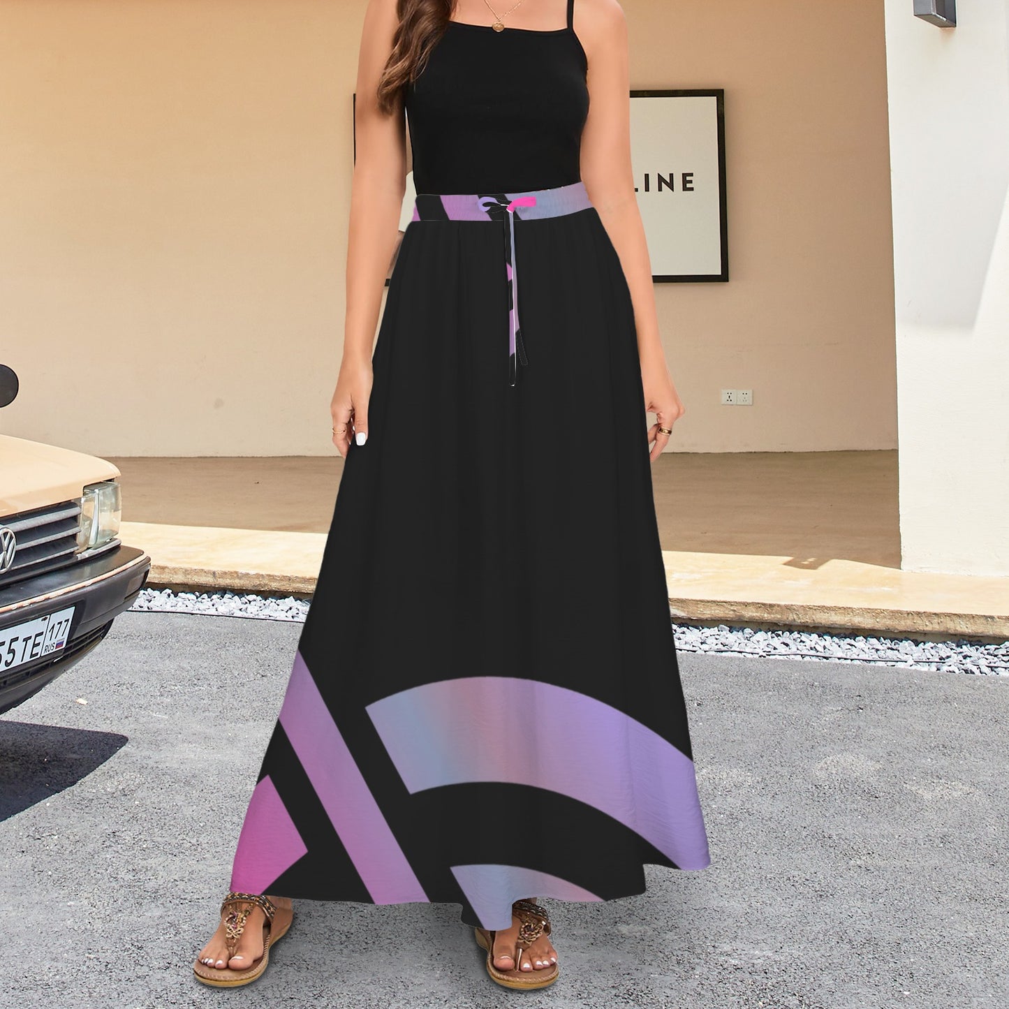 Long Skirt Black Disc