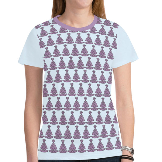 Blue Eyes Buddha Pattern 2 Mesh Cloth T-shirt