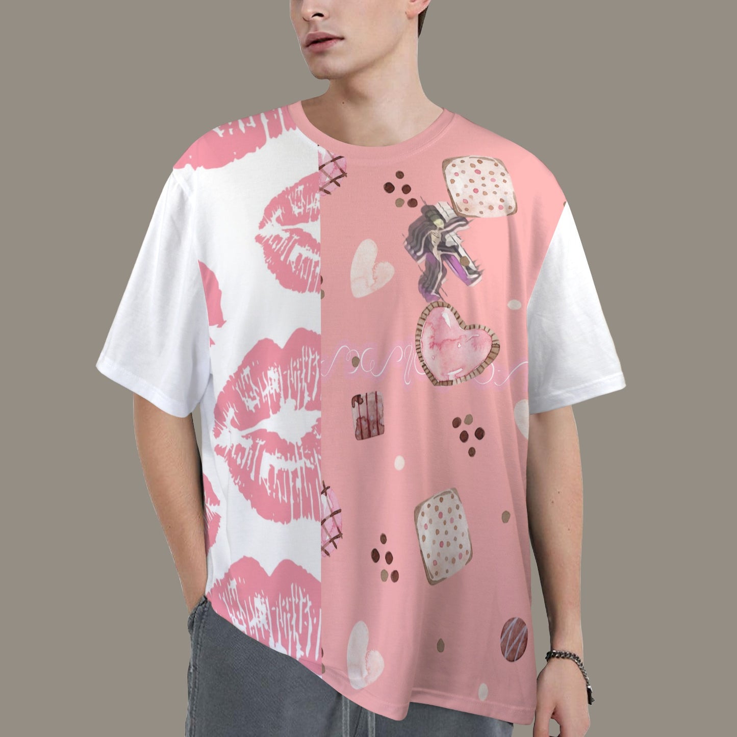 Hidden Name T-shirt Mouth Cookies Pink White