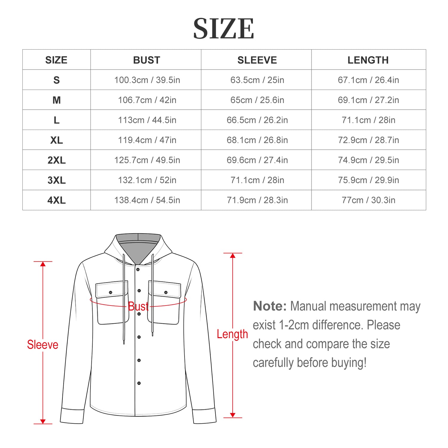 Custom Women's Long sleeved hooded Shirt Jacket Coat