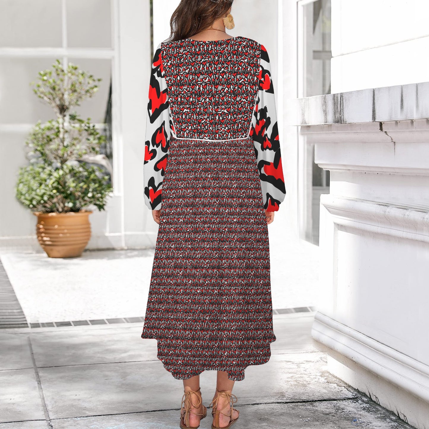 Mosquitoes Hearts Long Dress Grey Light Grey