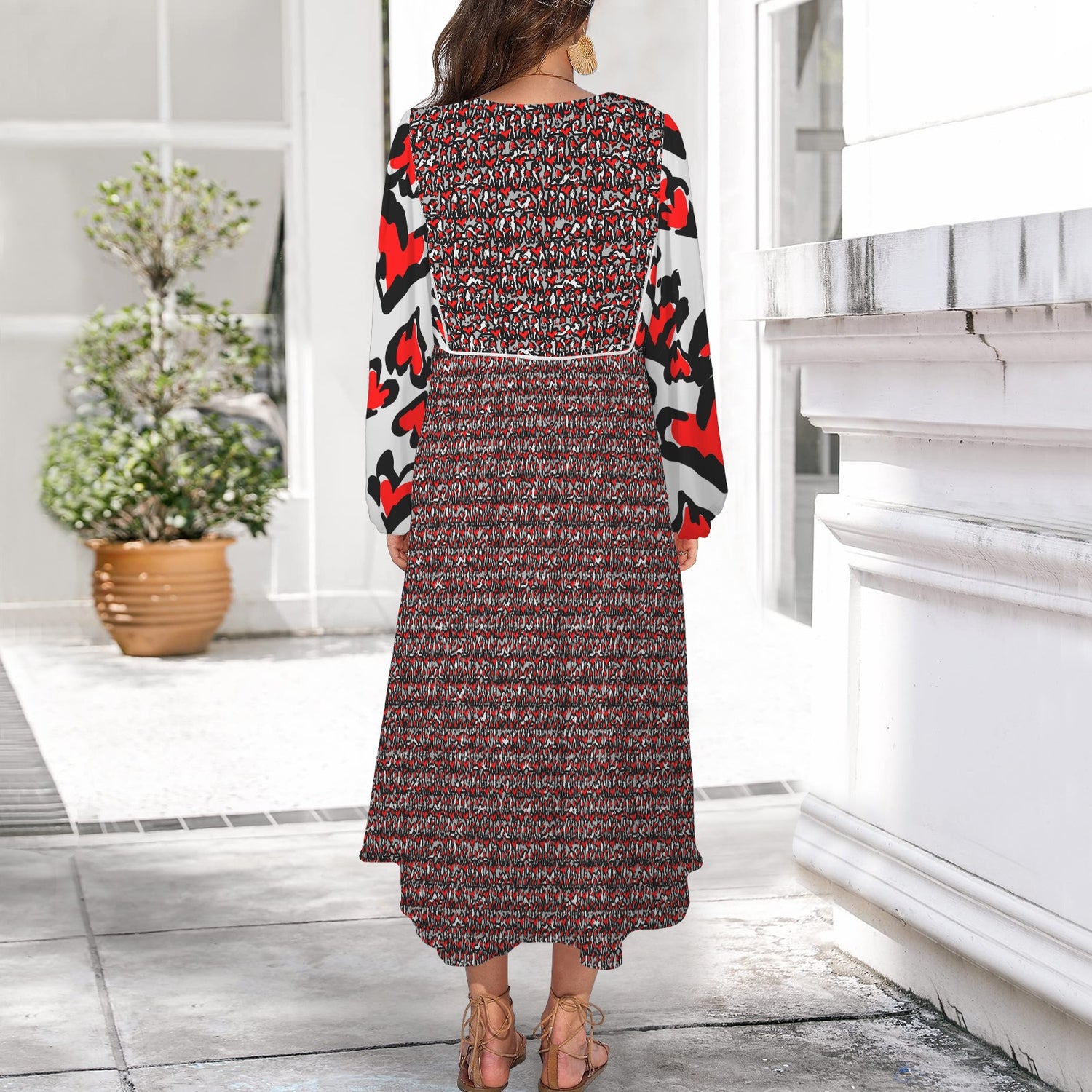 Mosquitoes Hearts Long Dress Grey Light Grey