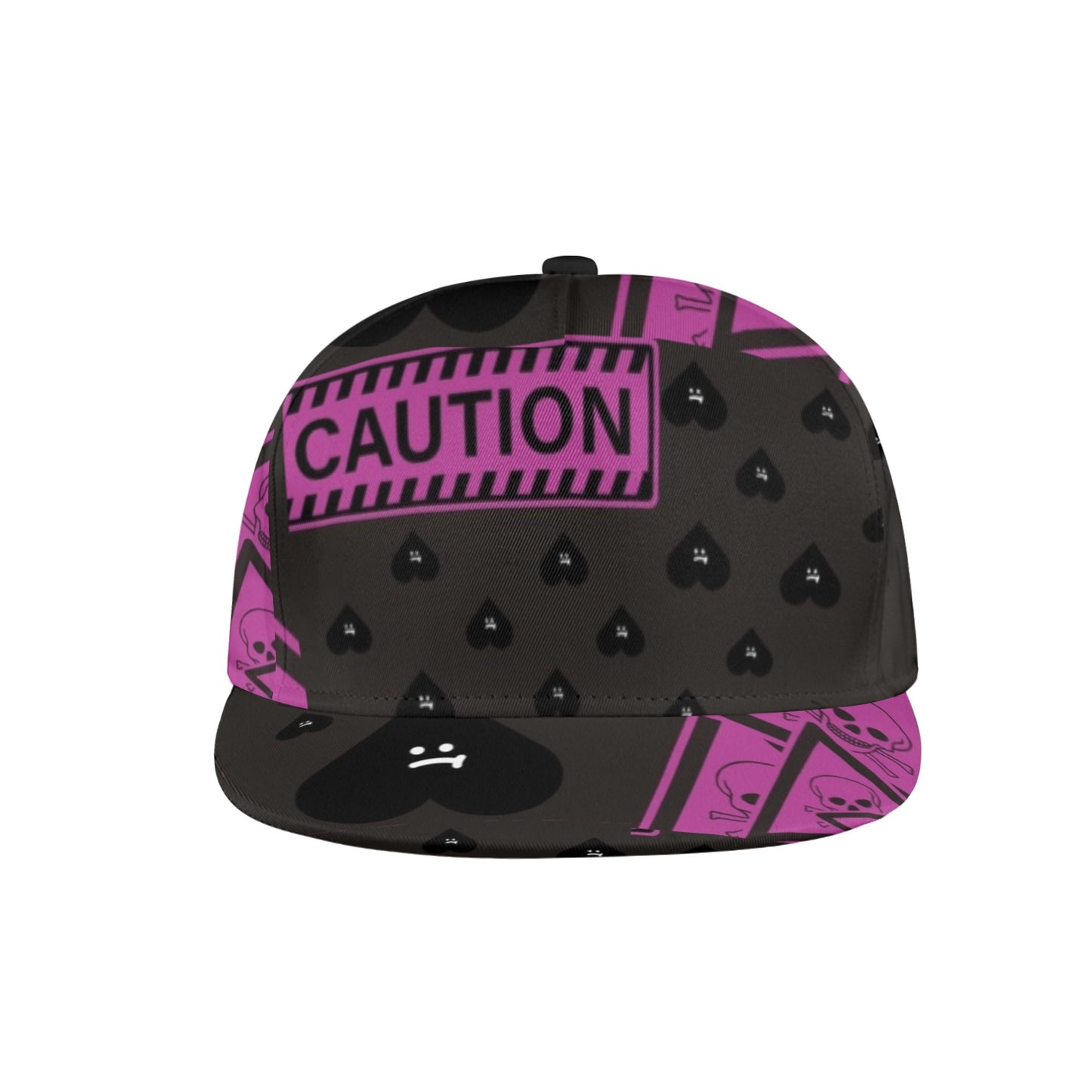 Caution Hearts Cap Grey Snapback Hat