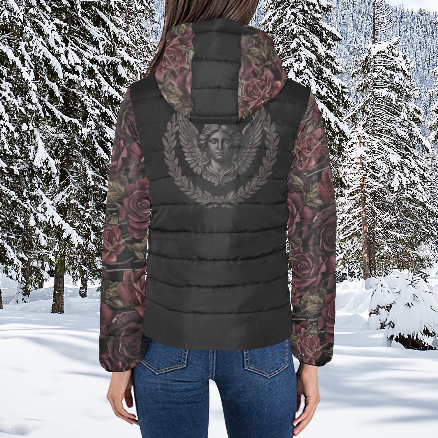 Logo/Animal Mix & Roses Padded Jacket 2