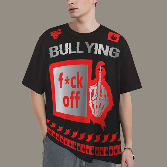 FUCK OFF BULLYING DISTRESSED T-SHIRT BLACK