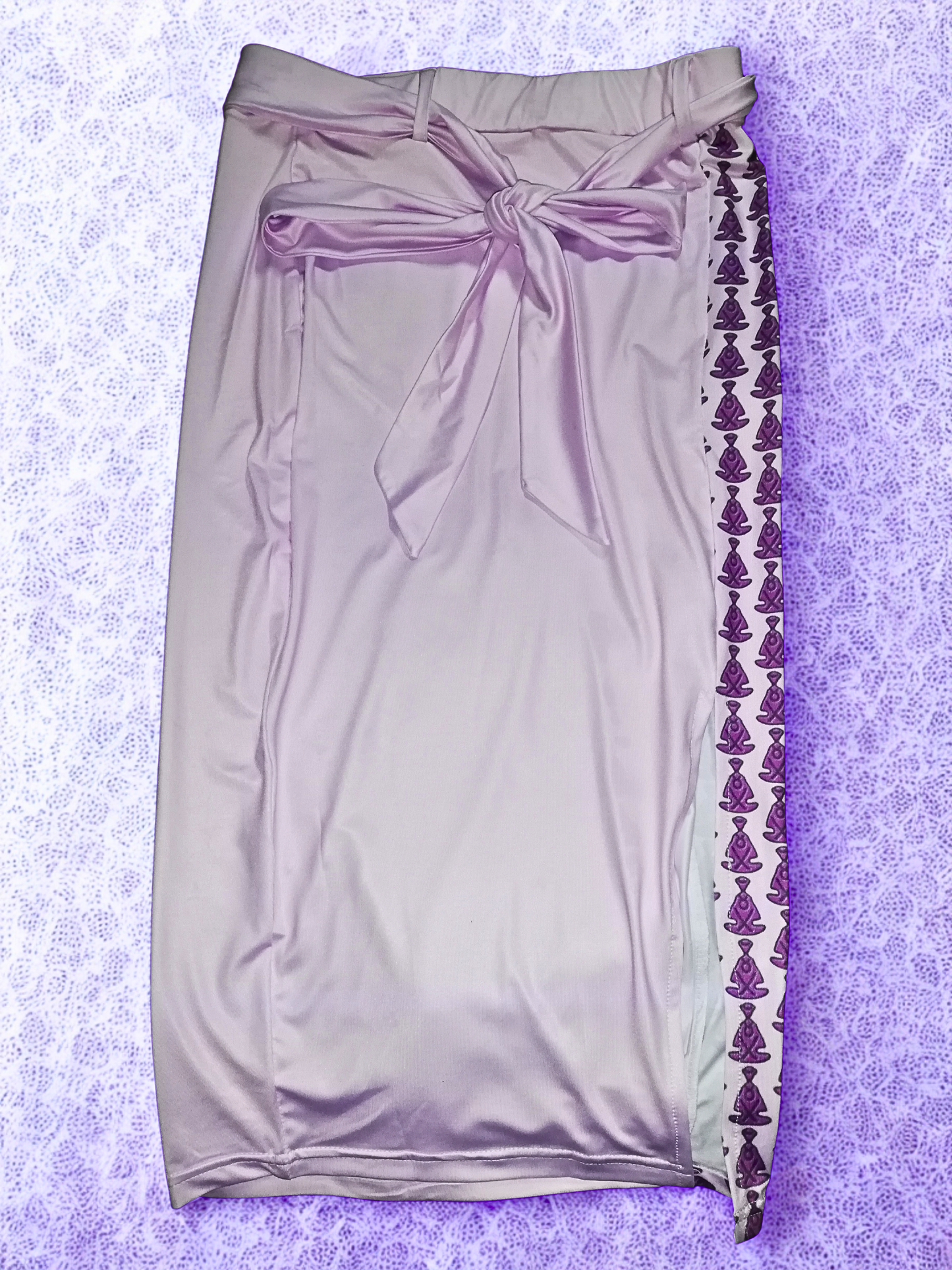 Buddha Pattern Crop Cami Top & Tie Split Skirt Set (6 Colors) - play VIDEO