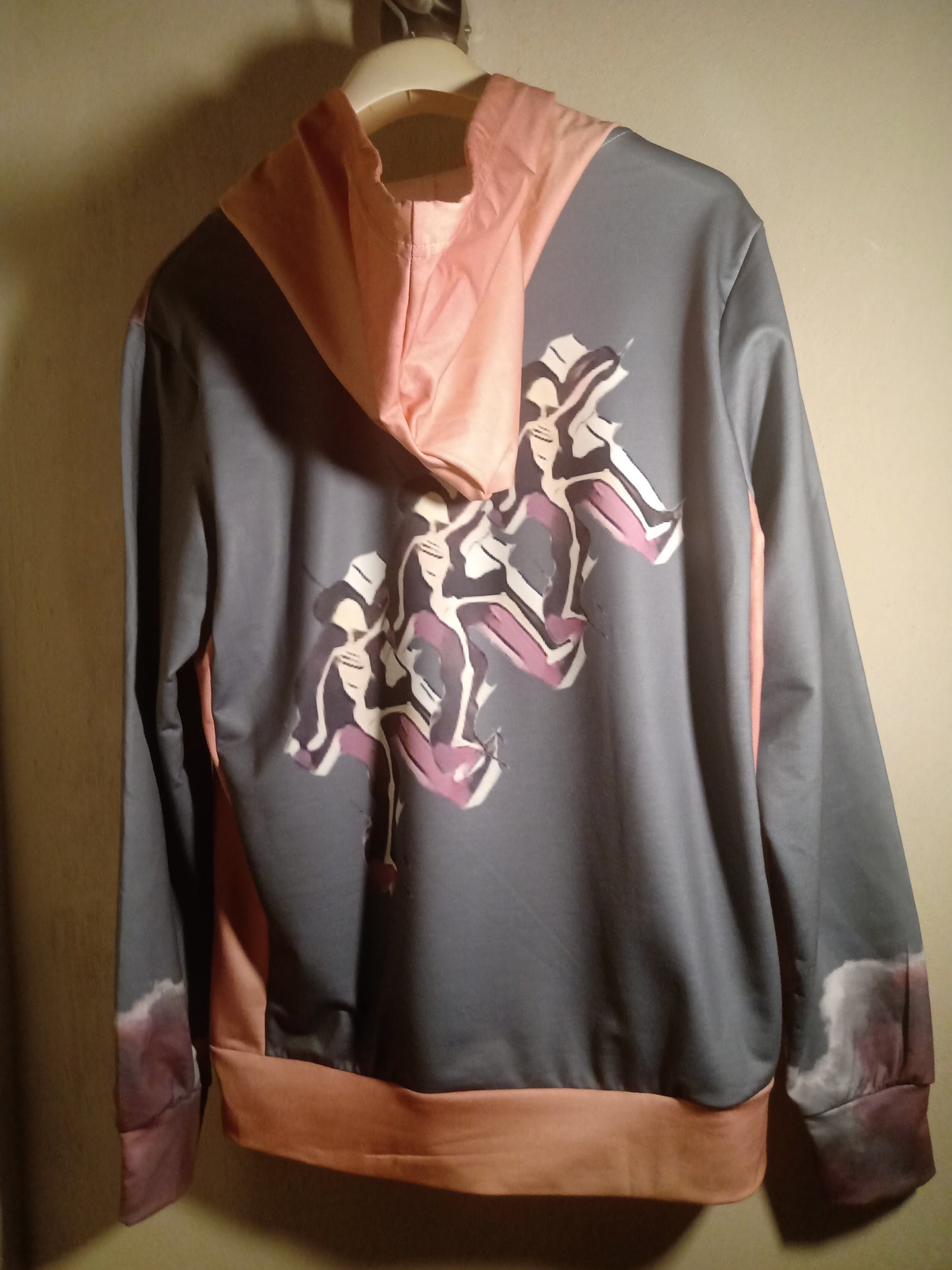 Humans Scare Me Jimmy Cloud Hoodie Pink Grey