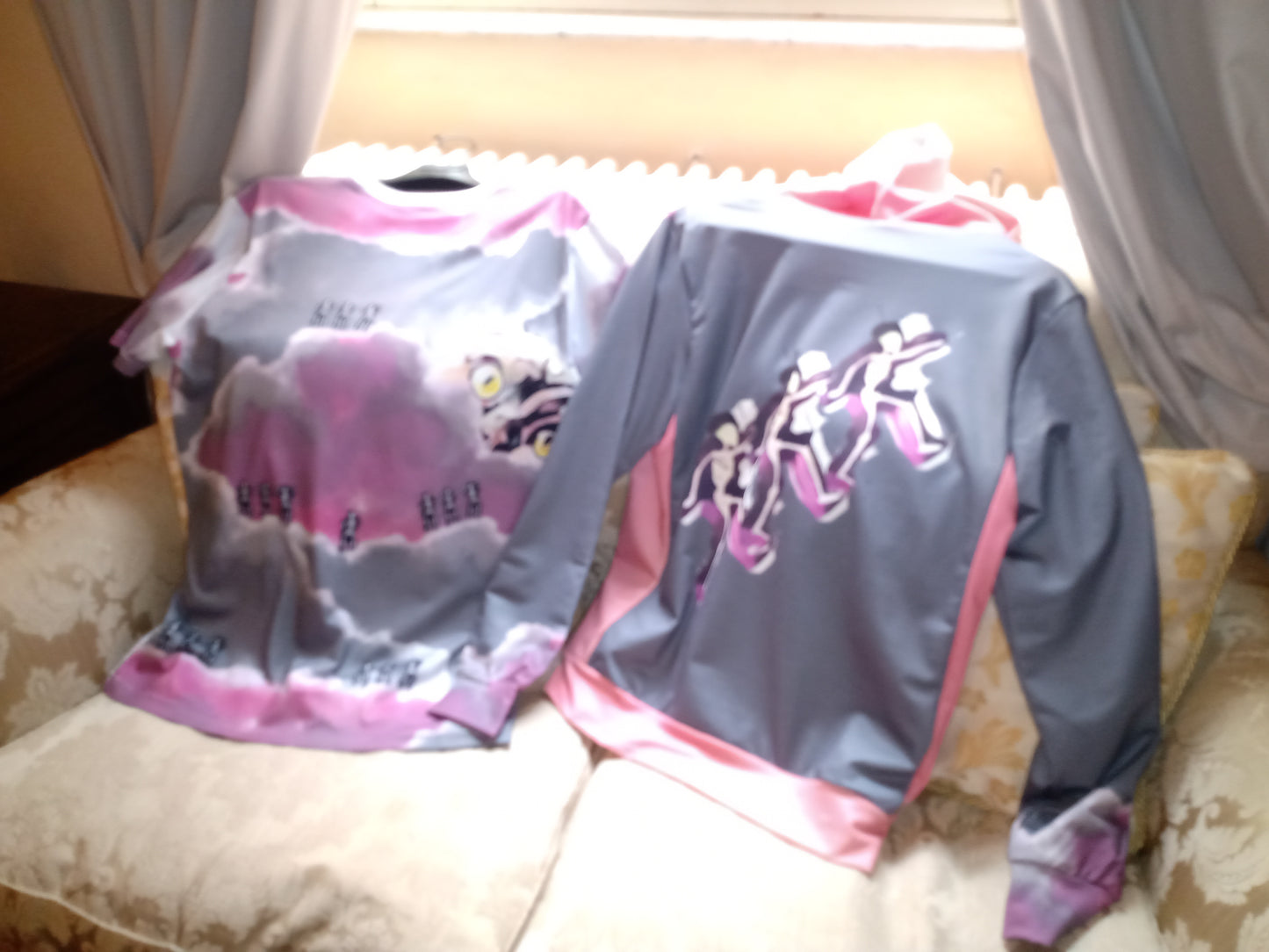 Humans Scare Me Jimmy Cloud Hoodie Pink Grey