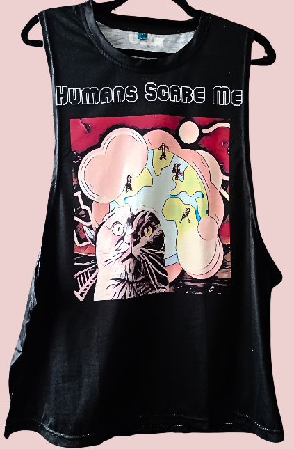 Humans Scare Me Men's Open Sides Tank Top