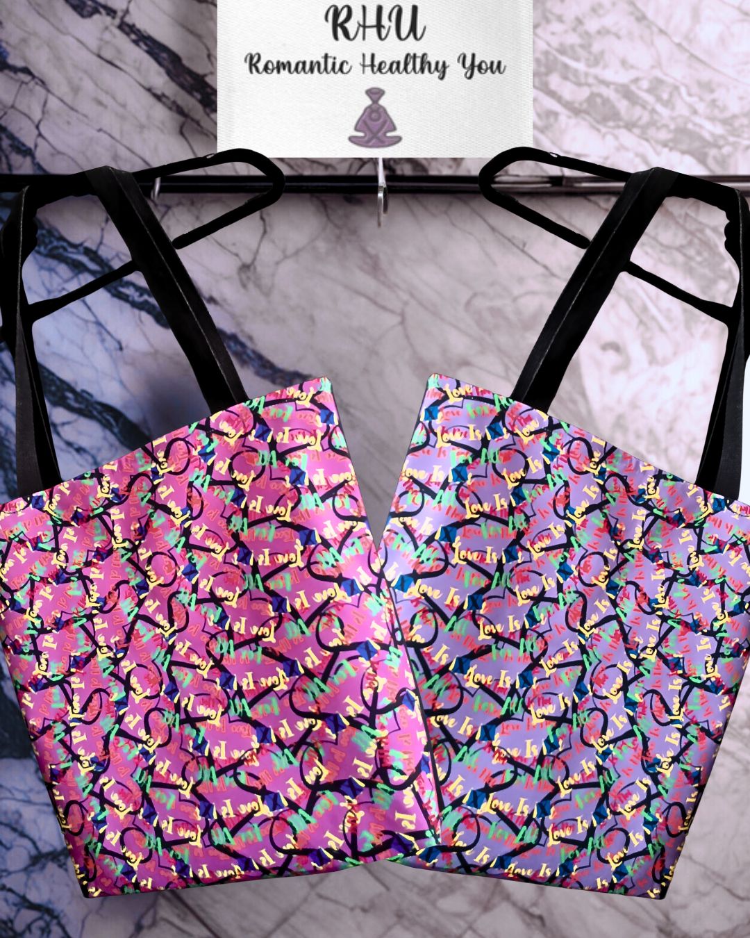 LINFA Chaos In The Heart Tote Bag Light Purple