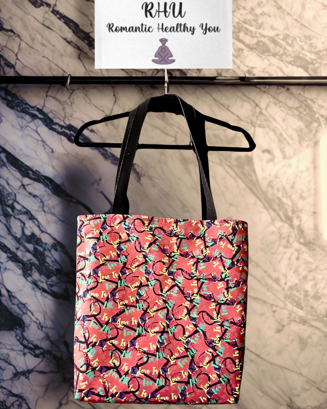 LINFA Chaos In The Heart Tote Bag Light Purple