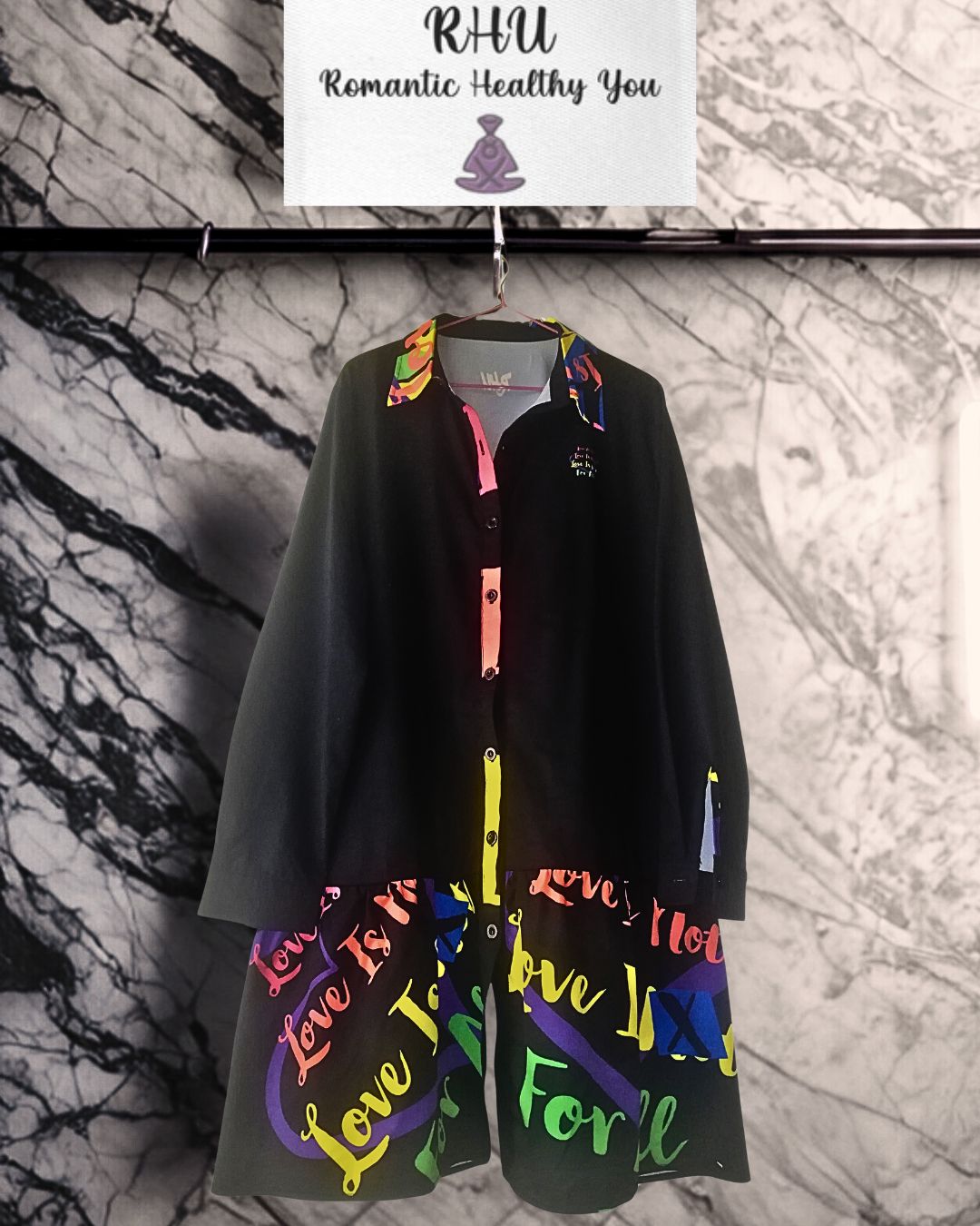 LINFA LAPEL COLLAR T-SHIRT DRESS LONG SLEEVE BLACK