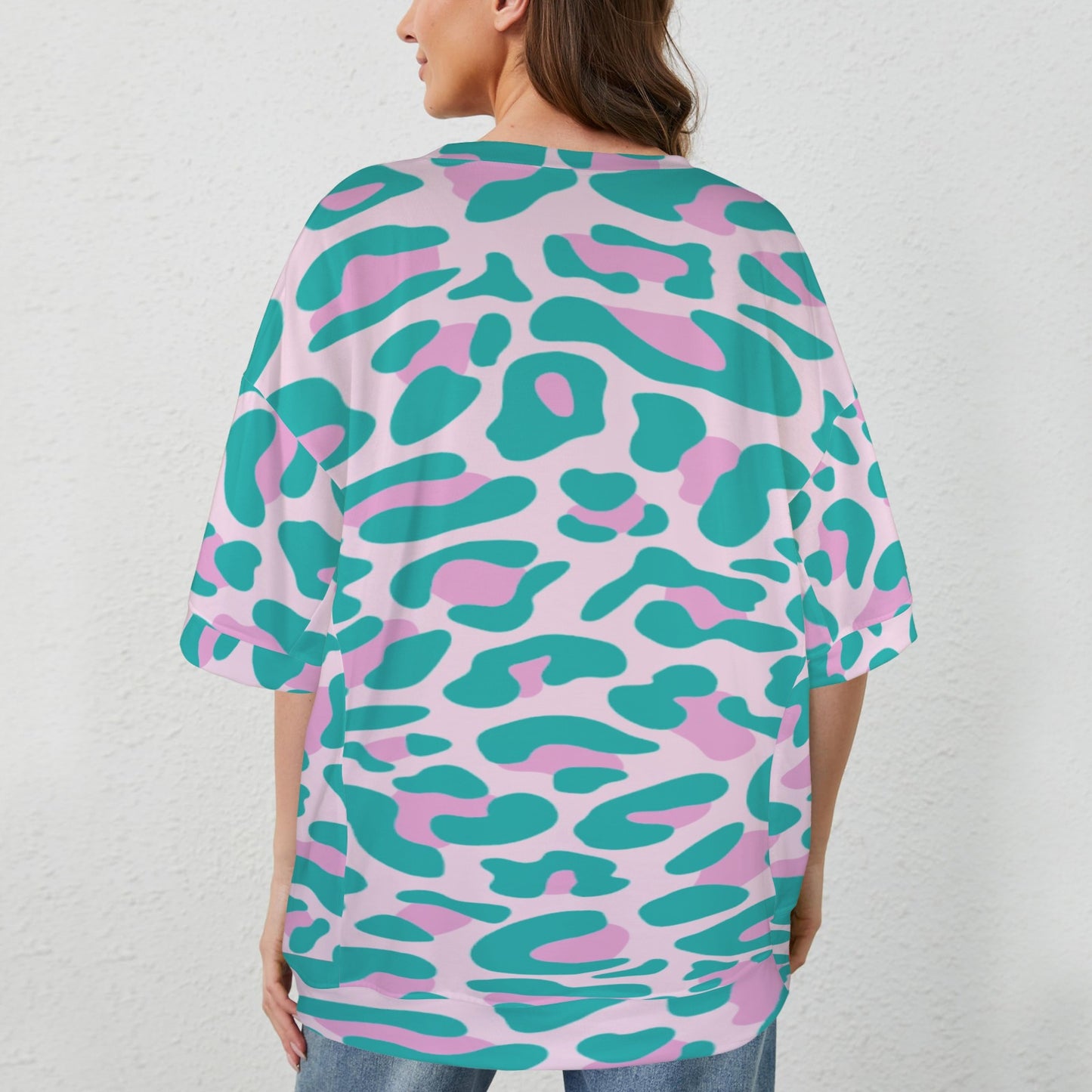 Maglia mamma Leopard Pink Torquise