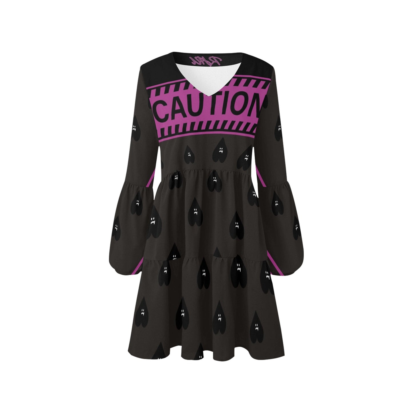 Caution Hearts Boho Dress V5