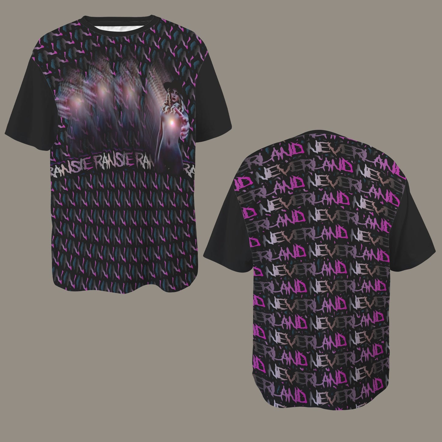 RANSIE IN NEVERLAND FIGURE GHOSTS WALL BLUE T-SHIRT