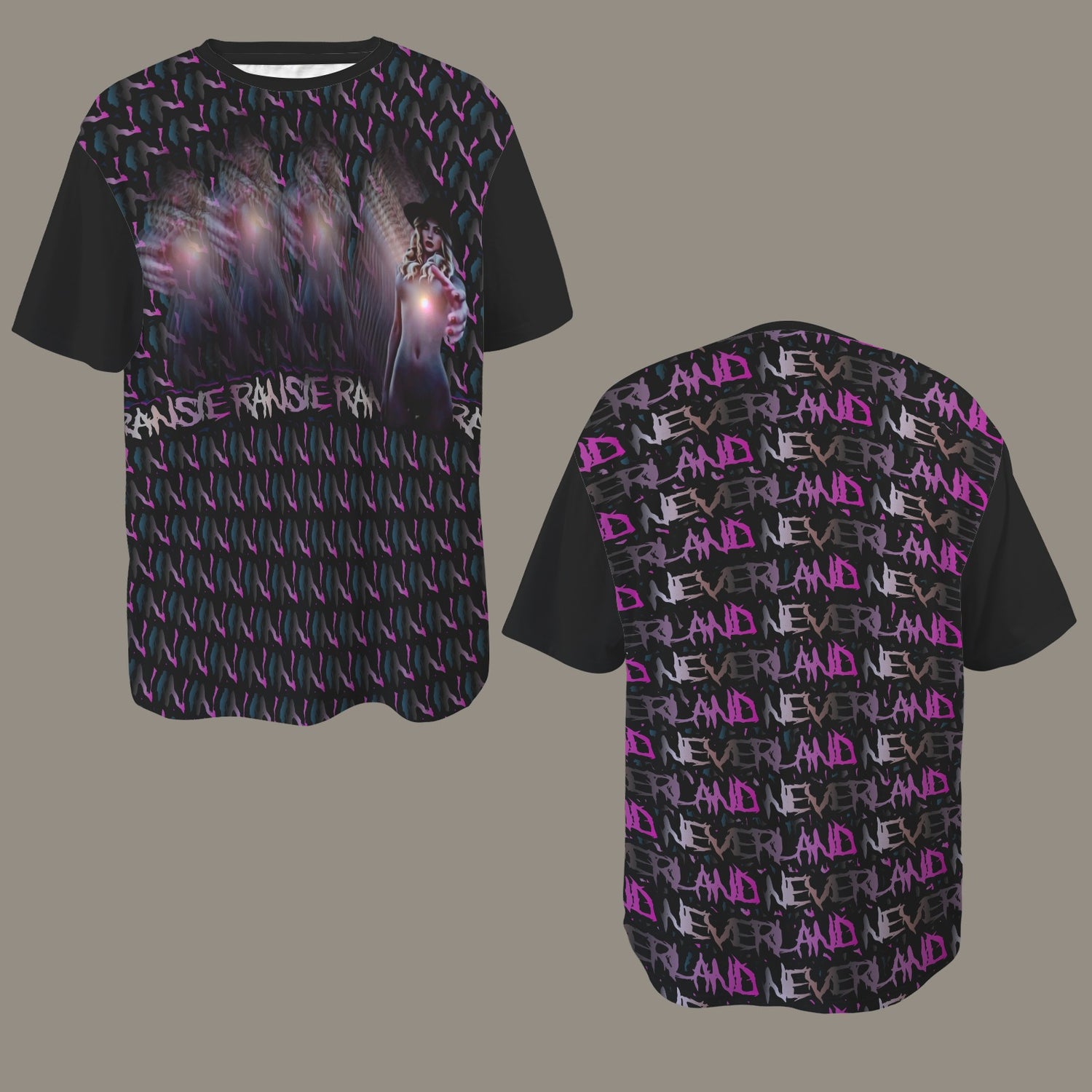 RANSIE IN NEVERLAND FIGURE GHOSTS WALL BLUE T-SHIRT