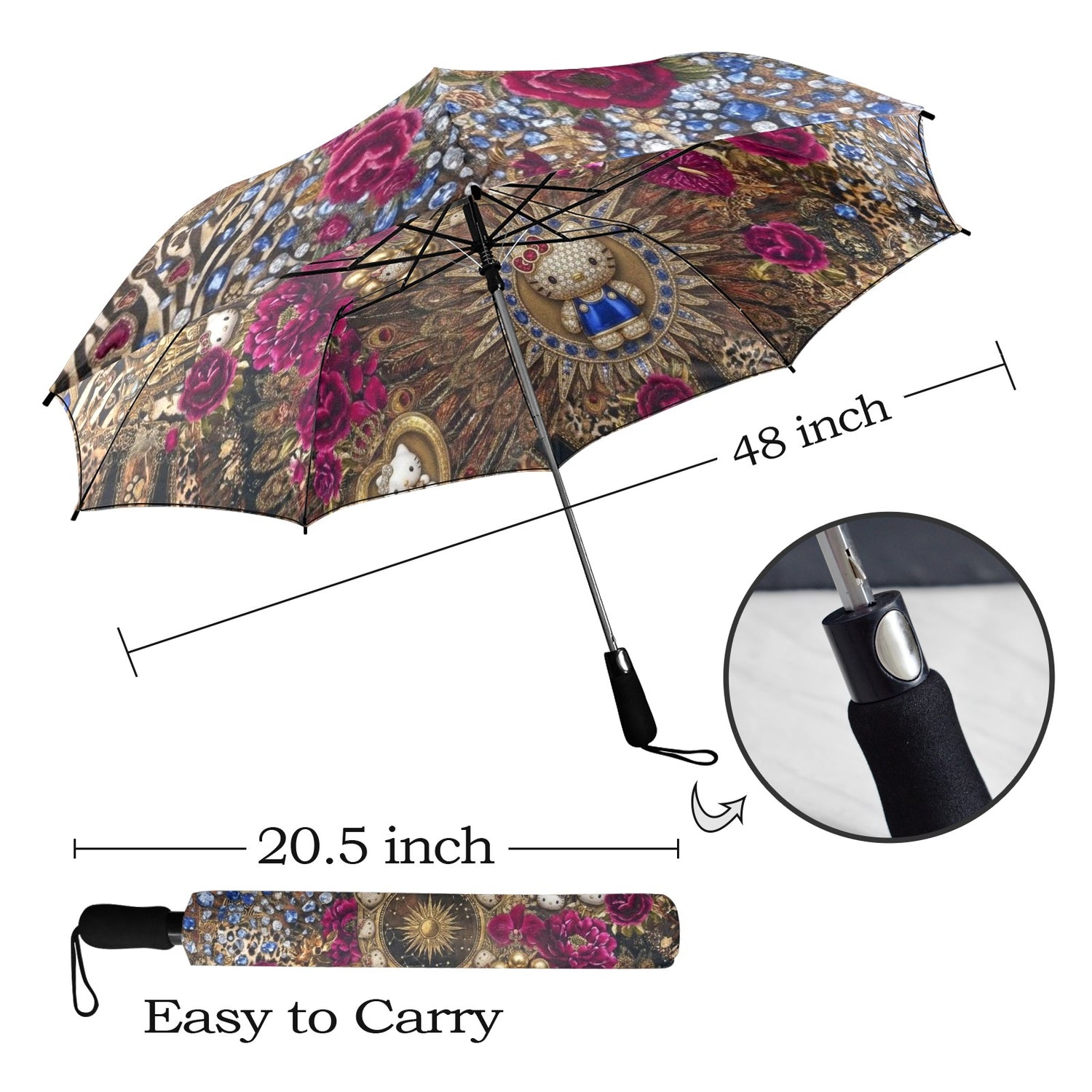 Kitty Leopard Gems Umbrella