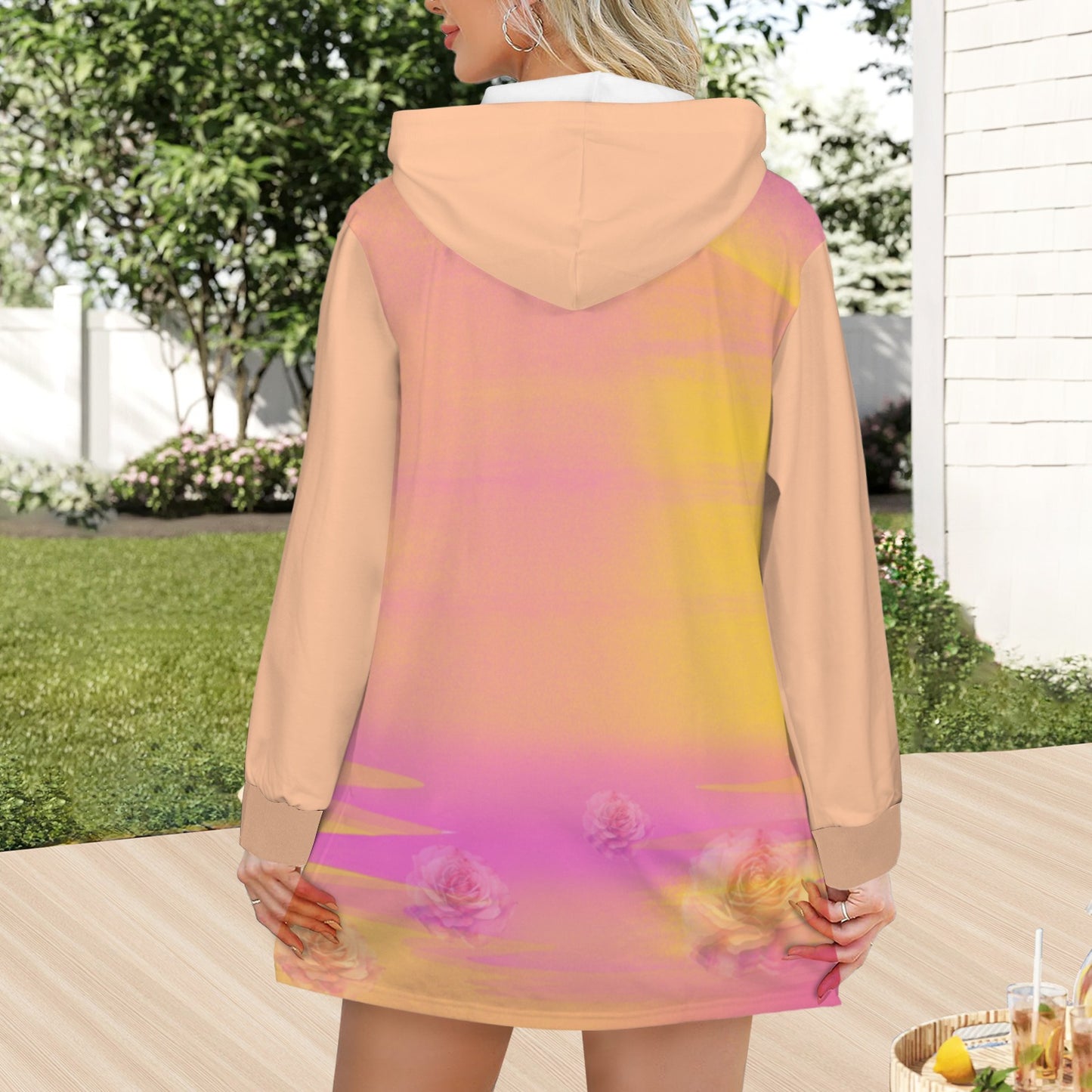 Se Son Rose Fioriranno (Missing U) Short Hoodie Dress Pale Pink