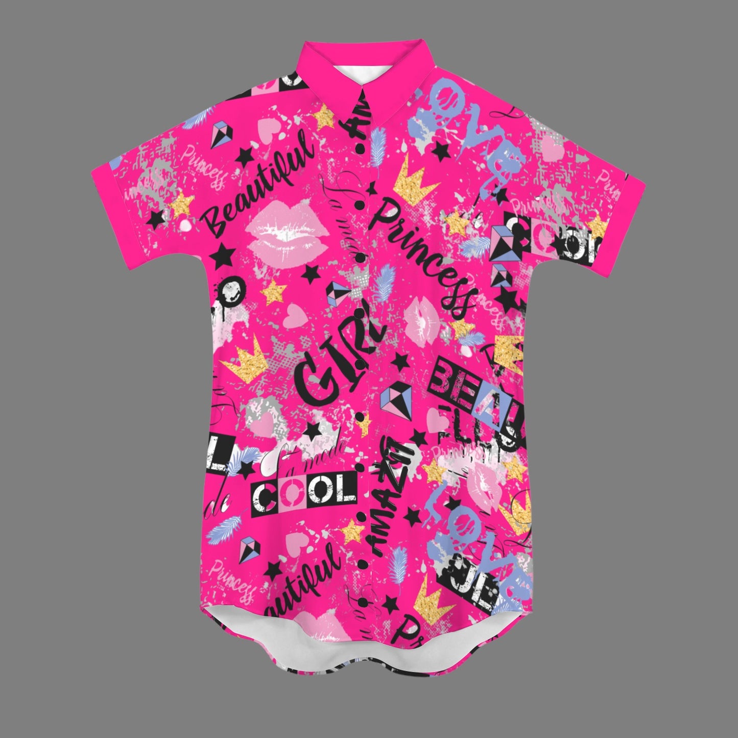 Feel Amazing T-Shirt Dress Hot Pink