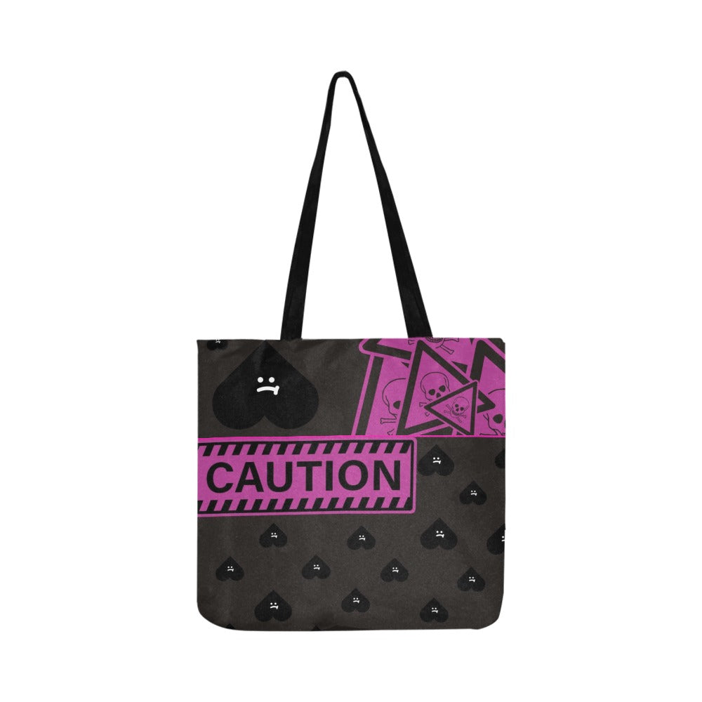 Caution Hearts  Design 2 Lightweight Shopping Tote Bag