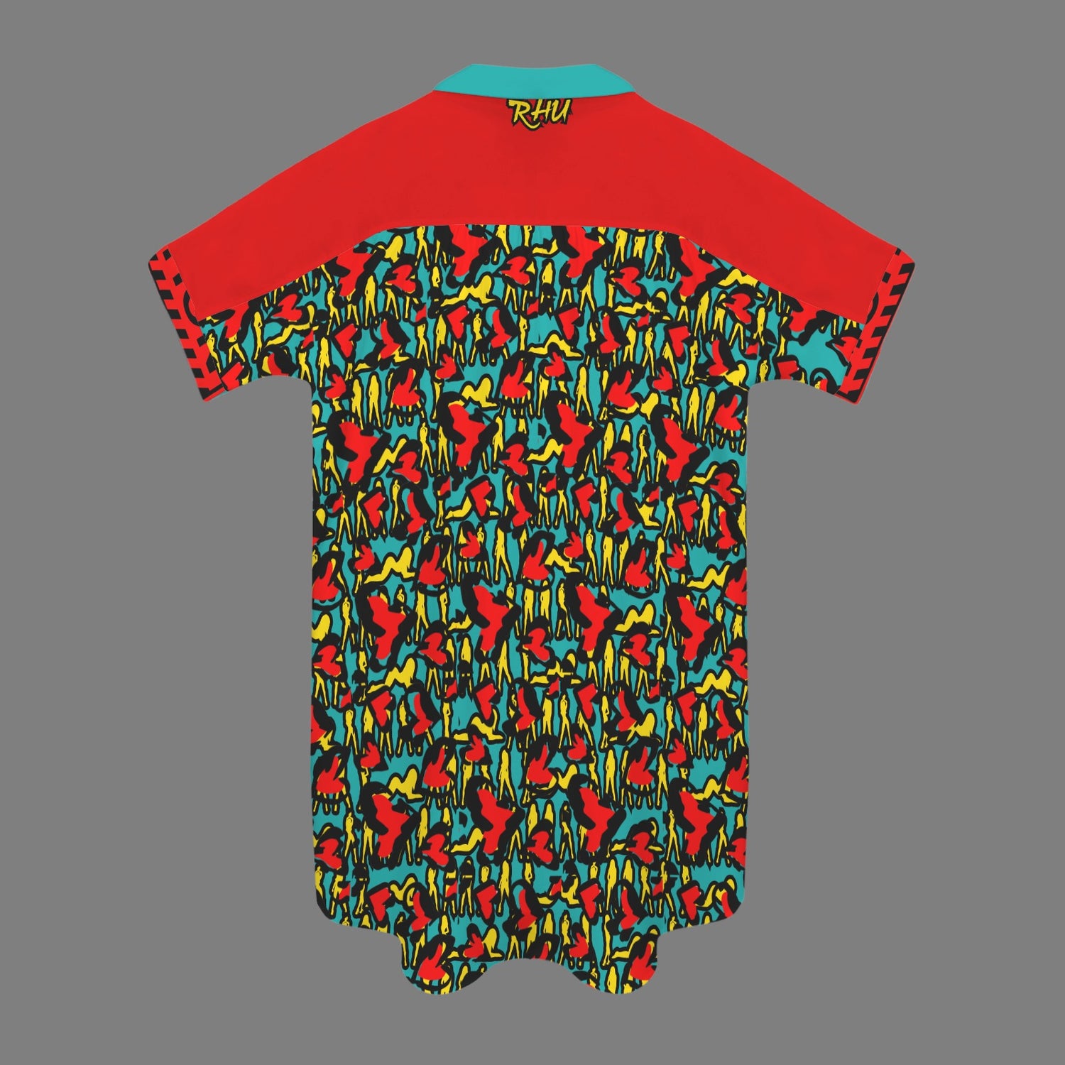 Caution Mosquitoes T Shirt Dress Verde Acqua Black Buttons